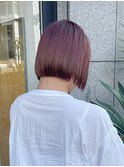 【three.中之島】お洒落ボブ　ピンクカラー