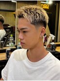 1964秋色スキンフェード刈り上げショートバングフェードカット