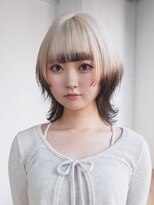 アルバム 池袋(ALBUM) くすみベージュ秋色ボブルフウルフレイヤーロング_ba534762