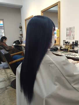イリエヘア 川口(irier hair) ネイビーロングストレート