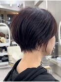 ショートボブ丸みショートカット前髪あり