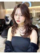 ロンドガーネット 池袋(Lond garnet)&nbsp;ミニウルフレイヤーカット顔周り前髪韓国ミディアムロング/池袋