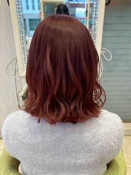 ビス フルール 日暮里店(Vis fleur) ミディアムヘア/ピンクブラウンカラー