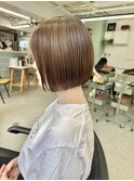 ショートボブ切りっぱなしボブタッセルボブブリーチなし韓国ヘア