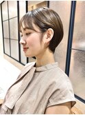 【絶壁解消】丸みショートボブ×グレージュ