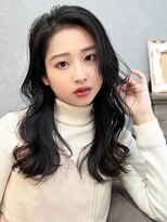 ベルム(Belme) 韓国風黒髪イメチェンダークアッシュカラーレイヤーロング