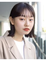 ガーデンヨコハマエスト(GARDEN YOKOHAMA est)&nbsp;レイヤーカット　フルバング　切りっぱなしボブ　ウェットヘア