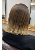 くびレイヤー グレーベージュ 白髪染め 白髪ぼかし 髪質改善