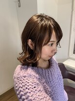 パティオンツー(PATIONN2)&nbsp;ミディアムレングスレイヤーミルクティーブラウンカラースタイル