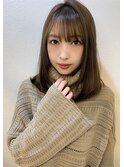 ことりベージュウォーターフォール毛先パーマ内巻きロブ