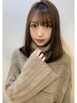 ことりベージュウォーターフォール毛先パーマ内巻きロブ
