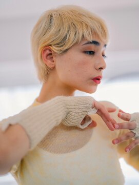 アグ ヘアー カナサ 浦添店(Agu hair kanasa) ブロンドマニッシュショート　ハイトーンカラー3