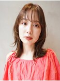 顔まわりレイヤー/切りっぱなし/韓国風/ボブ