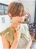 30代40代50代耳かけショート前髪なしハンサムショートカット