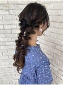 ツイン編みおろし／ヘアセット／ヘアアレンジ／推し活ヘア