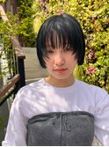 【SOIE】ブルーカラーと顔周りカットのミニボブ