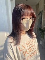 ユイバイラドンナ(Huit by LADONNA)&nbsp;カール/セミディ/シアーカラー/姫カット/レイヤー/深みレッド