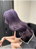 8884ラベンダーパープルハイトーンダブルカラーレイヤーカット