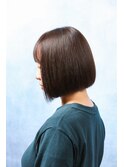 切りっぱなしボブ×艶髪|大人ブラウン/デザインカット