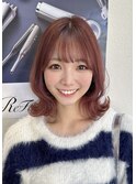 顔まわりカット×ピンクヘア