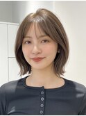 透明感カラー×ワンカールで可愛いレイヤーボブ
