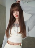 ANGELICA 韓国風内巻きストレート 透明感ミルクチョコレート