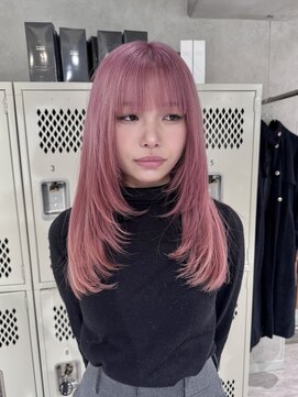 ハイプ(HYPE) ブリーチ&ダブルカラー/ロングレイヤーカット/ホワイトピンク