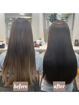髪質改善カラー+オッジィオットトリートメント
