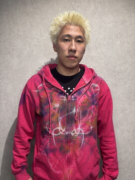 ネクストネオ 静岡(NEXT NEO) ブリーチ/抜きっぱなし金髪スパイキーショート/アップバング短髪