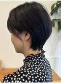 小顔カットショートボブ大人可愛いアッシュ