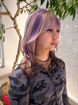 ローエ バイ デコ(Rohe by DECO) 【廣川】ミディアムレイヤー/ウルフ/パープル /デザインカラー