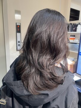 ノラキチジョウジ(NORA KICHIJOJI) くびれロングデジパカーテンバング鎖骨ミディアムレイヤーウルフ