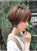 くすみベージュ/ショート/前髪/レイヤー/髪質改善/縮毛矯正/横浜