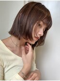 顔まわりにレイヤーを入れたボブスタイル♪