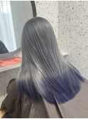 グレー×裾ブルーラベンダー