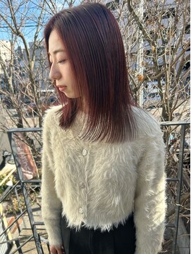 ツイギー 宮西店(TWiGGY) ストレートヘアにピンクブラウン