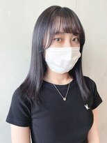 【田中杏実】艶髪ブルーブラック/顔周りレイヤー小顔カット