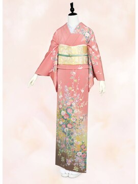 銀座きもの小町 桃色の華やかな訪問着