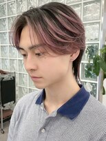 サンクマーケット 渋谷(cinq MARKET)&nbsp;渋谷メンズブリーチカラーミルクティーベージュセンターパート