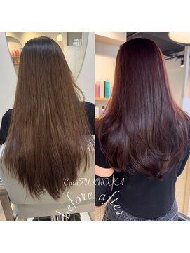 カラ フクオカ(Cara FUKUOKA) レッドブラウン&レイヤーカット★福岡髪質改善