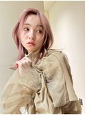 レイヤーカットダブルカラーケアブリーチミルクティーベージュ