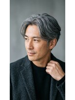 アッシュ 桜木町店(Ash)&nbsp;横浜桜木町メンズ白髪ぼかし×大人かき上げ流しショート