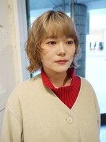 ダブ アオヤマ(DaB AOYAMA)&nbsp;ホワイト×ブラウン　デザインカラー　残留活かし　くせ毛活かし