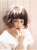 ヌーディーカラーとほつれウェービーでニュアンスボブ☆【浦和】