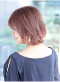 前髪/マチルダボブ/ピンクベージュ/インナーグレージュ/銀座