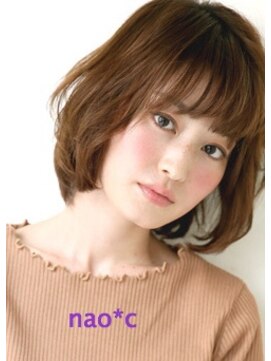 ナオシ トレス 富雄店(nao*c tres) 【奈良/富雄nao*c】ひし形シルエット☆ユルフワミディアムヘアー
