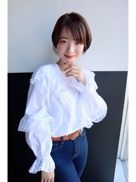 メモリーズ 銀座(Memories) ショートボブ/マロンベージュ/Aライン/かきあげ/前髪［銀座駅］