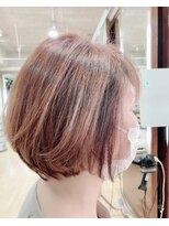 ヘアーアンドメイク マニス(hair&make manis) ツヤ髪大人ストレートボブ ハイトーンブラウン白髪染め