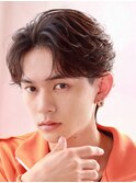 センターパートニュアンスパーマフェザーパーマ韓国ヘア