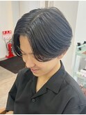 ニュアンスパーマ/センターパート/ベリーショート/アッシュ